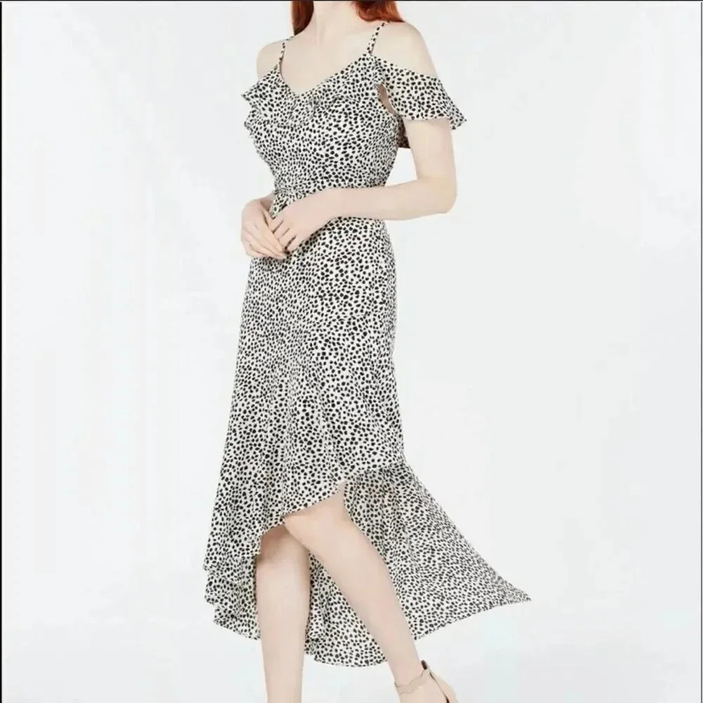 BCX high low black and white specked dress. Size small - Picture 2 of 4